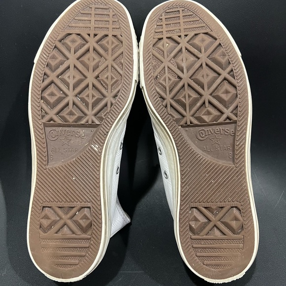 Converse Chuck Taylor All Star High Tops, White Leather (Men’s, Size: 8) 🔥 - Picture 4 of 5